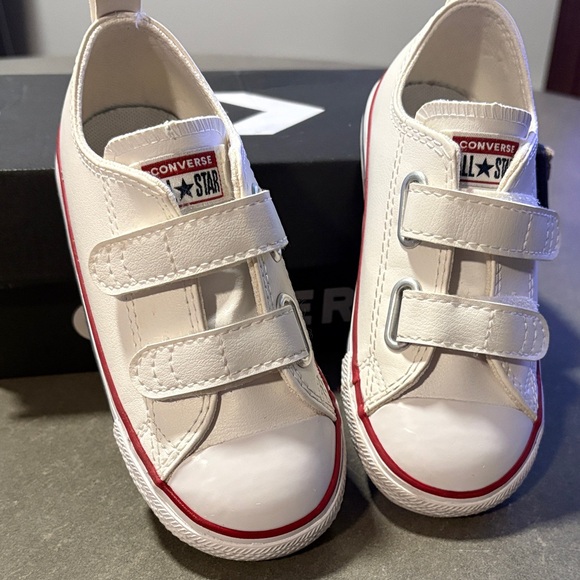Converse Other - Converse Toddler White Strap Sneakers Size 9 - NEW